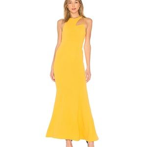 NBD Rhea gown in canary yellow